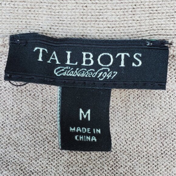 Talbots Tan Ruffle Button Cardigan - Picture 6 of 7